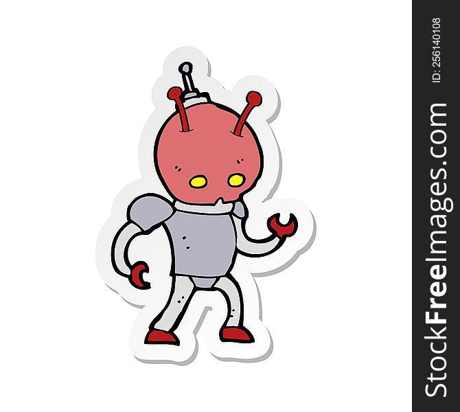 Sticker Of A Cartoon Space Man