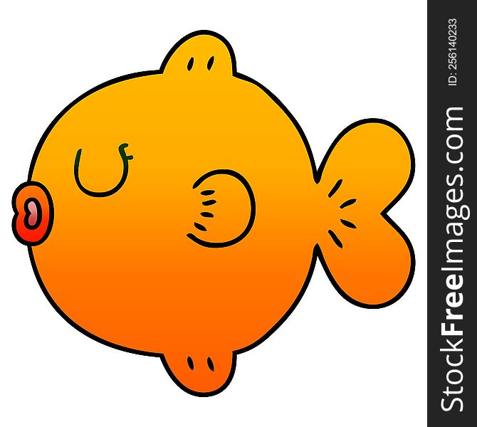 Quirky Gradient Shaded Cartoon Fish