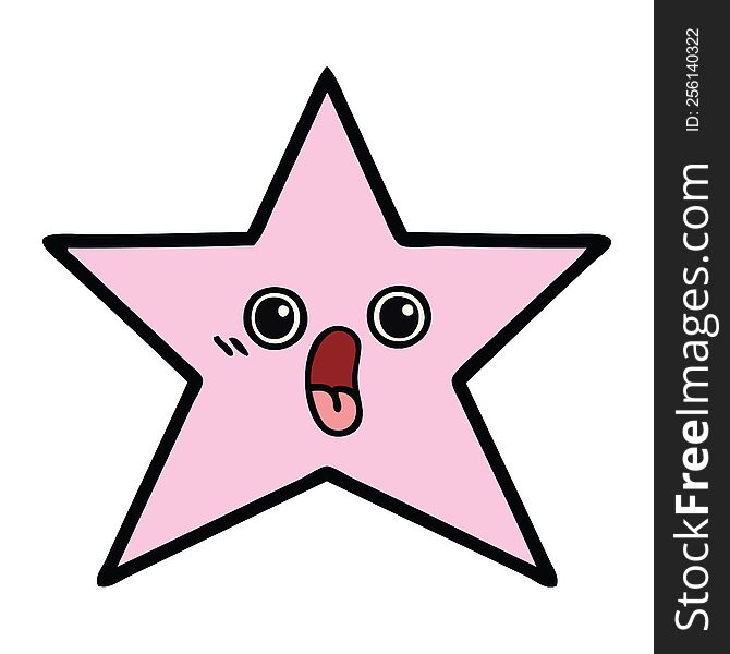cute cartoon of a star fish. cute cartoon of a star fish