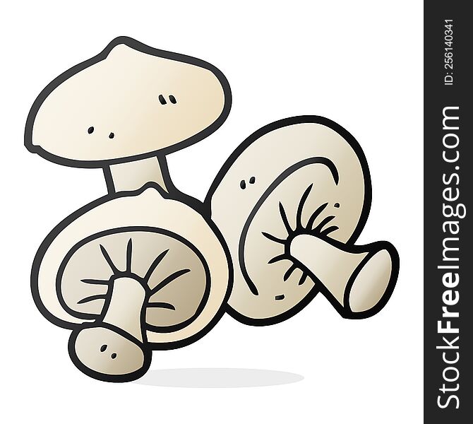 freehand drawn cartoon mushrooms
