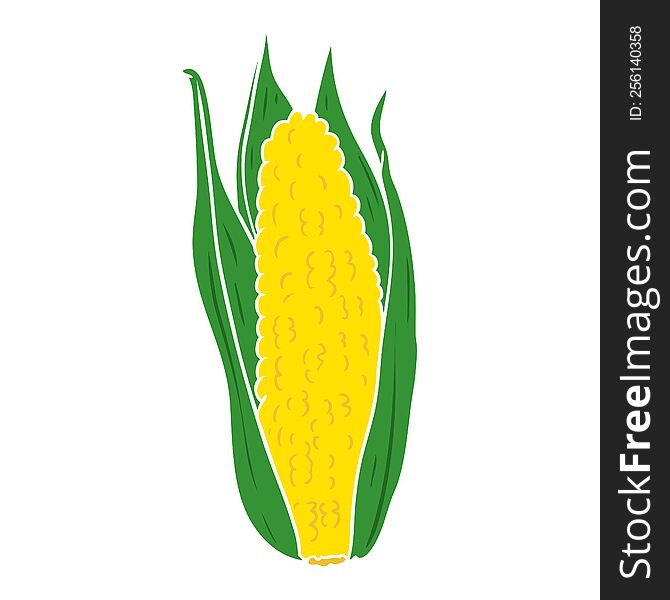 Flat Color Style Cartoon Organic Corn