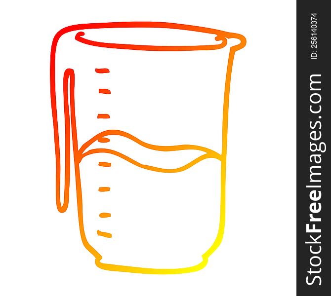 warm gradient line drawing of a cartoon jug