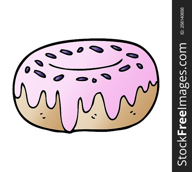 cartoon doodle donut with sprinkles