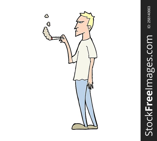 cartoon annoyed smoker