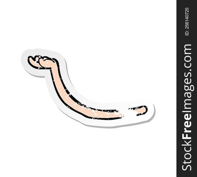 Retro Distressed Sticker Of A Cartoon Arm Gesture