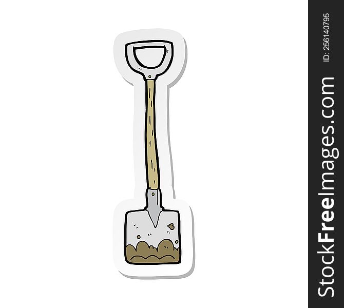Sticker Of A Cartoon Shovel