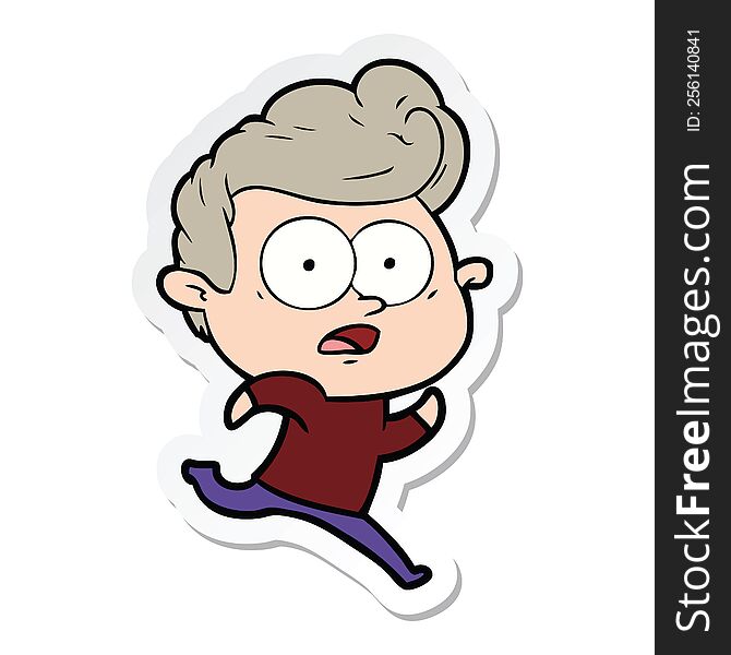 sticker of a cartoon staring man