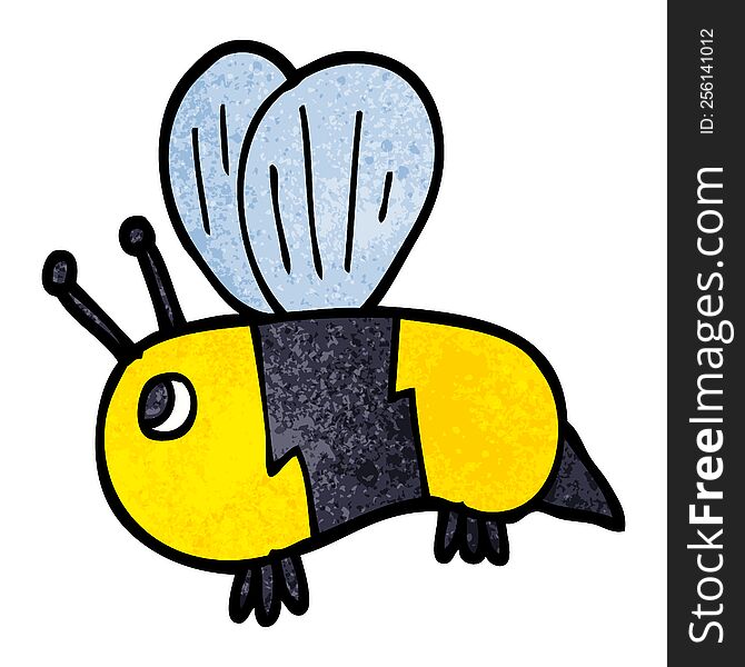 cartoon doodle fat bee