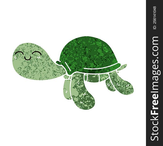 retro illustration style quirky cartoon turtle. retro illustration style quirky cartoon turtle