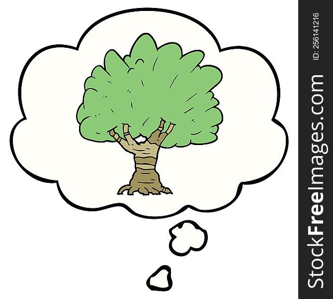 Cartoon Tree And Thought Bubble