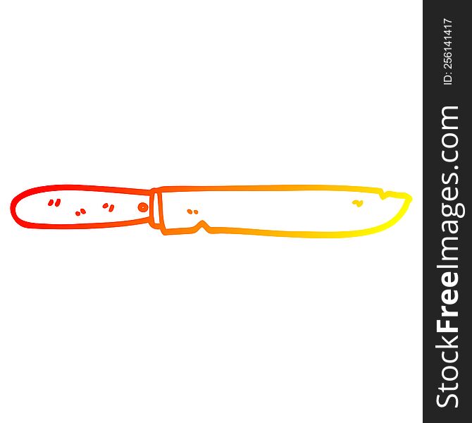 warm gradient line drawing of a cartoon bread knife