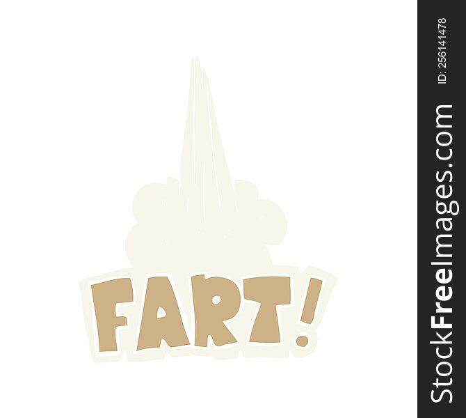 flat color illustration of fart symbol. flat color illustration of fart symbol