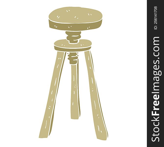 flat color illustration of artist stool. flat color illustration of artist stool