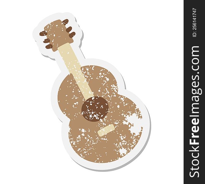 an acoustic guitar grunge sticker