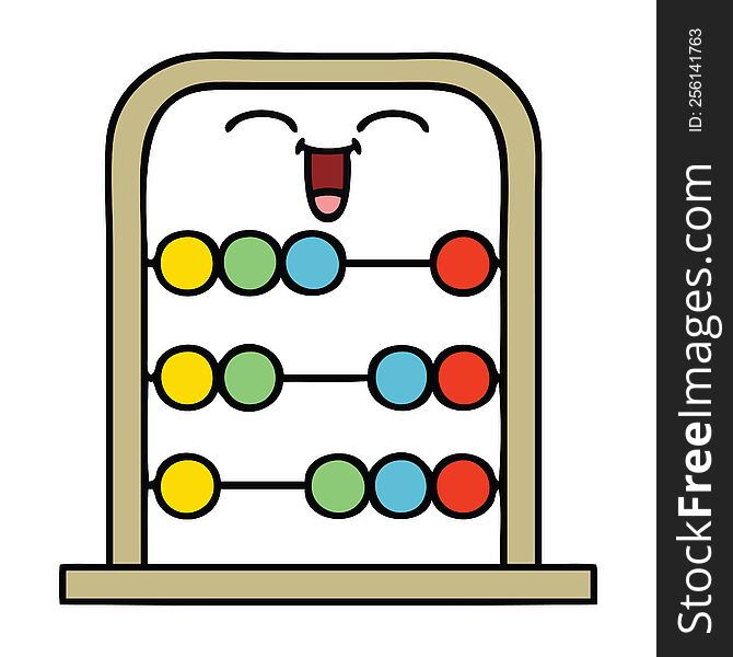 cute cartoon of a abacus. cute cartoon of a abacus