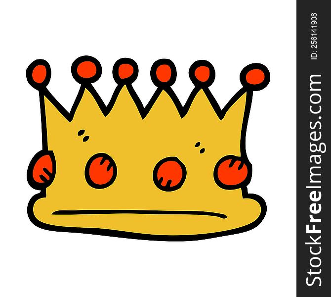 hand drawn doodle style cartoon royal crown