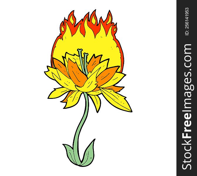 Cartoon Burning Flower