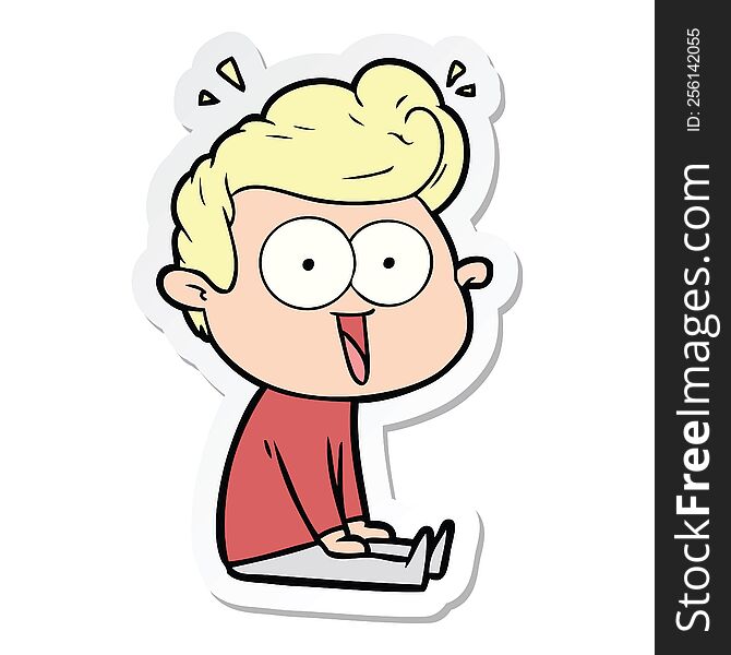 sticker of a cartoon staring man