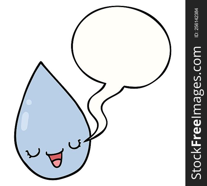 cartoon raindrop with speech bubble. cartoon raindrop with speech bubble