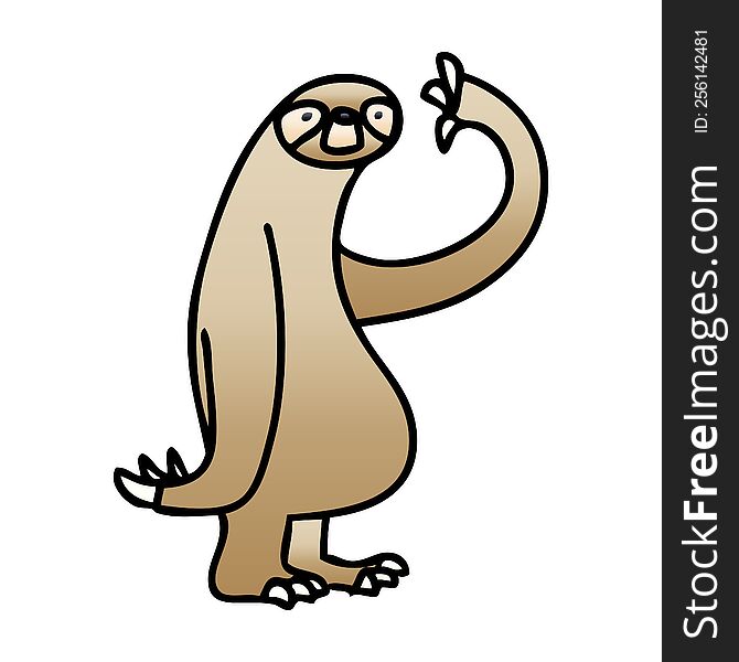 Quirky Gradient Shaded Cartoon Sloth