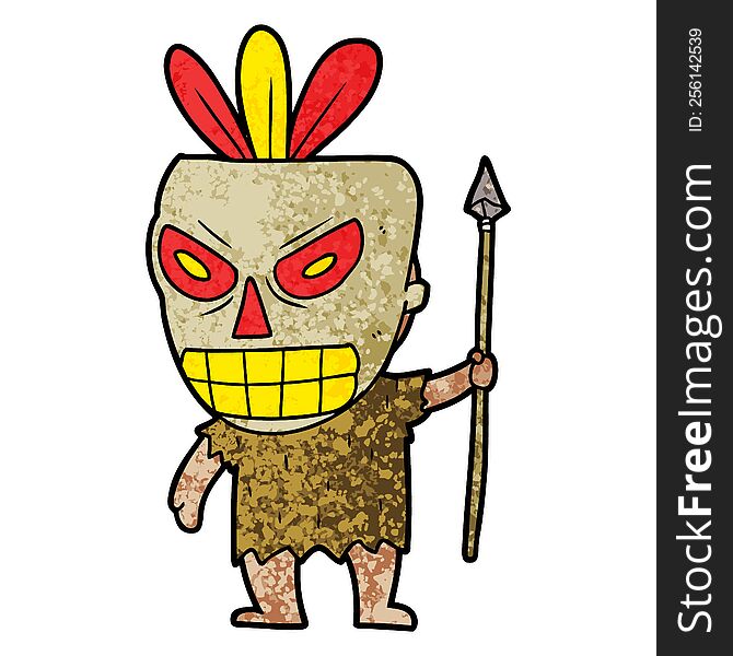 cartoon cannibal shaman. cartoon cannibal shaman