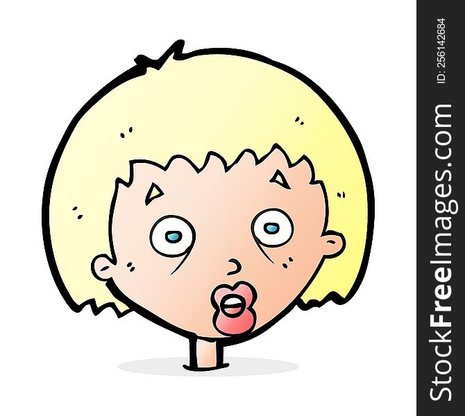 cartoon shocked woman