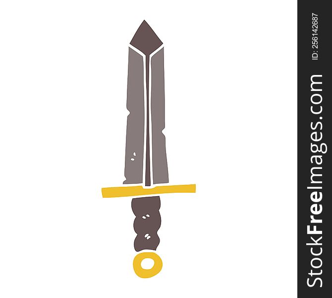 Flat Color Style Cartoon Sword