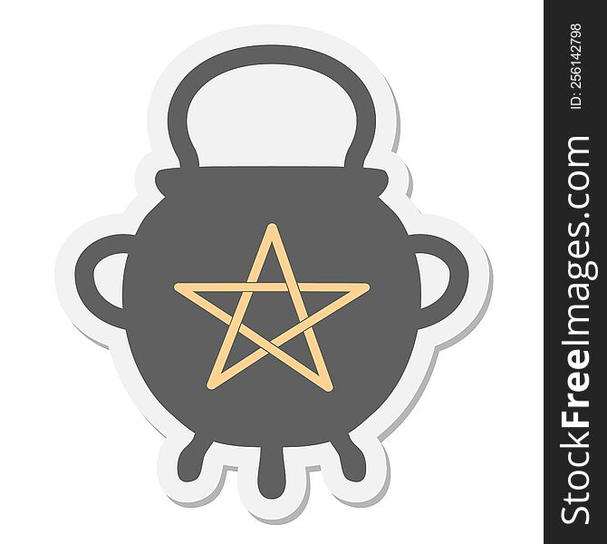 cauldron with pentagram sticker