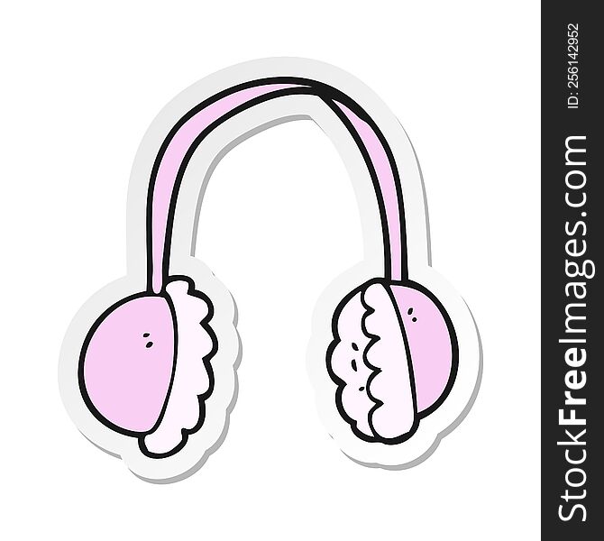 sticker of a cartoon ear muffs