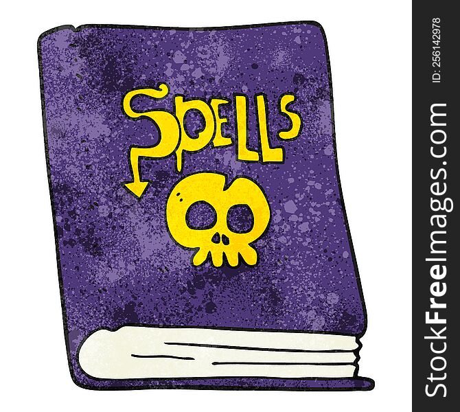 freehand textured cartoon spell book