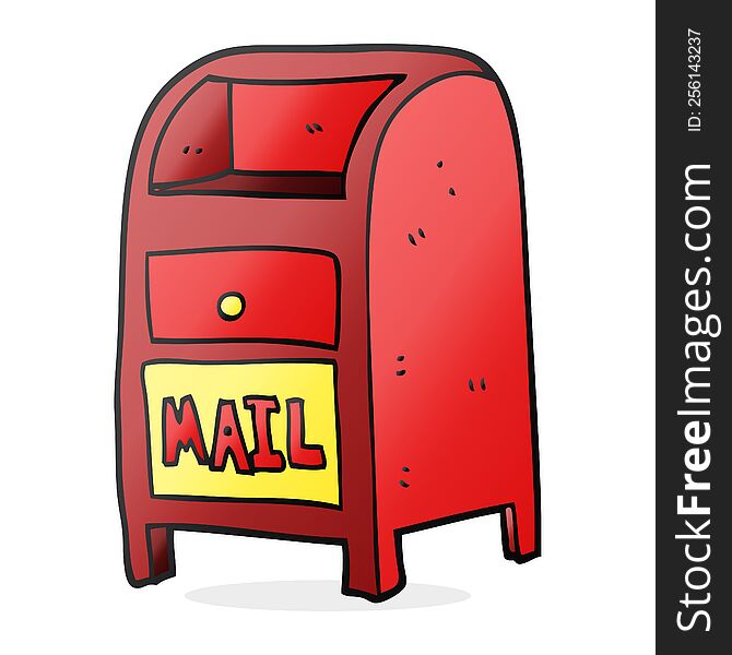 freehand drawn cartoon mail box