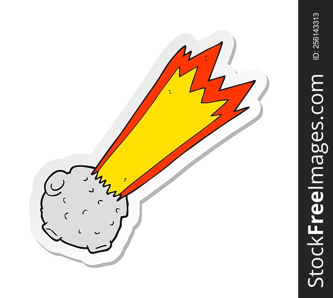 sticker of a cartoon meteor