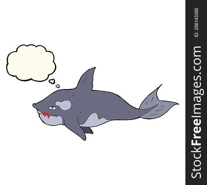 cartoon killer whale with thought bubble