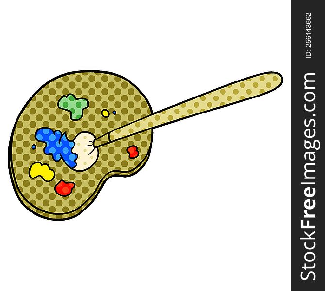 cartoon artist palette. cartoon artist palette