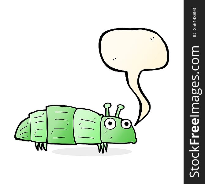 cartoon bug with speech bubble