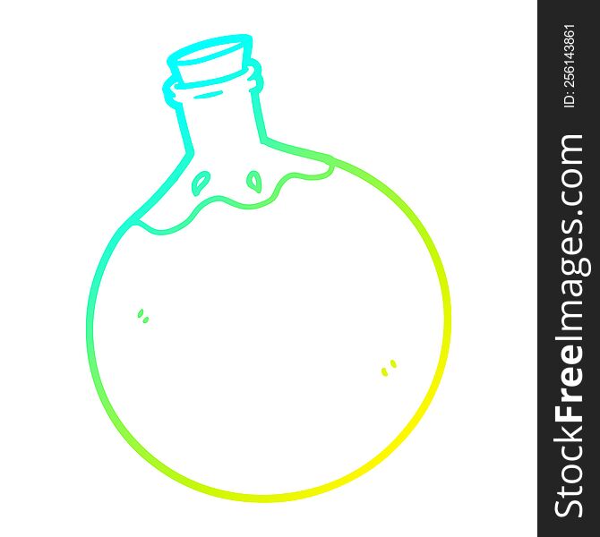 Cold Gradient Line Drawing Halloween Potion Cartoon