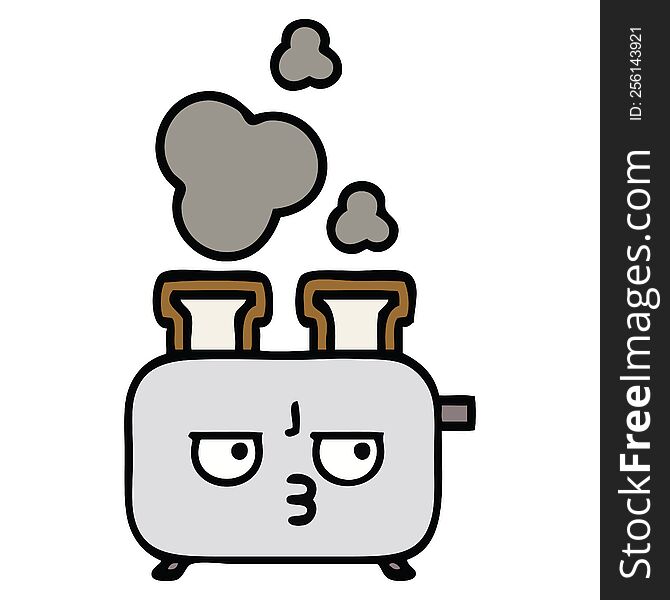 cute cartoon of a of a toaster. cute cartoon of a of a toaster