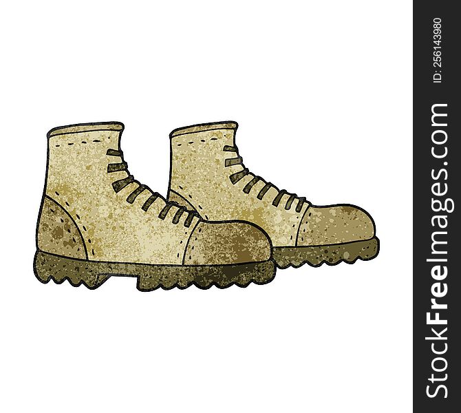 freehand textured cartoon walking boots