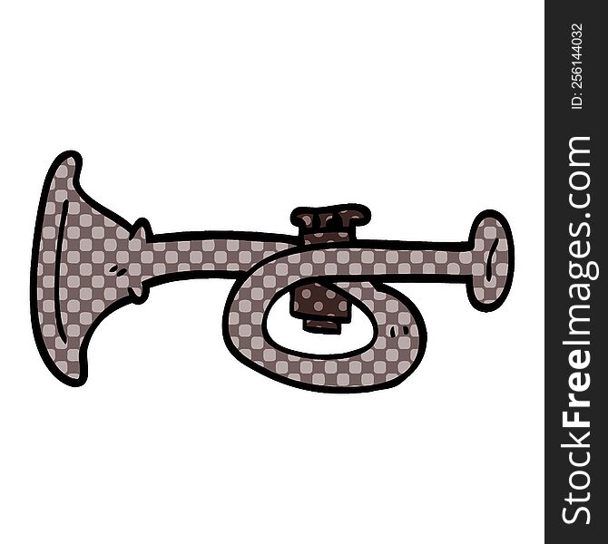 cartoon doodle metal trumpet