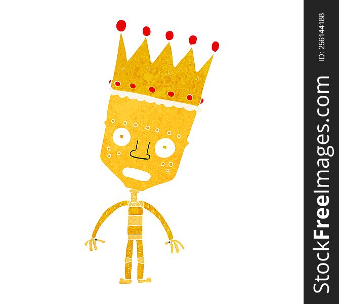 Cartoon Robot With Crown