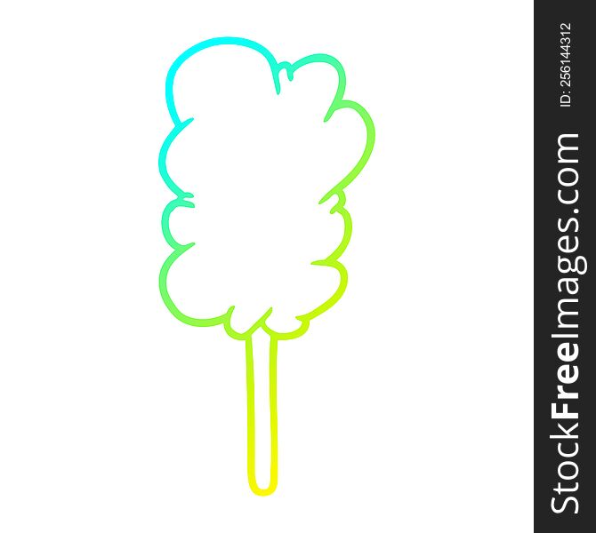 Cold Gradient Line Drawing Candy Floss On Stick