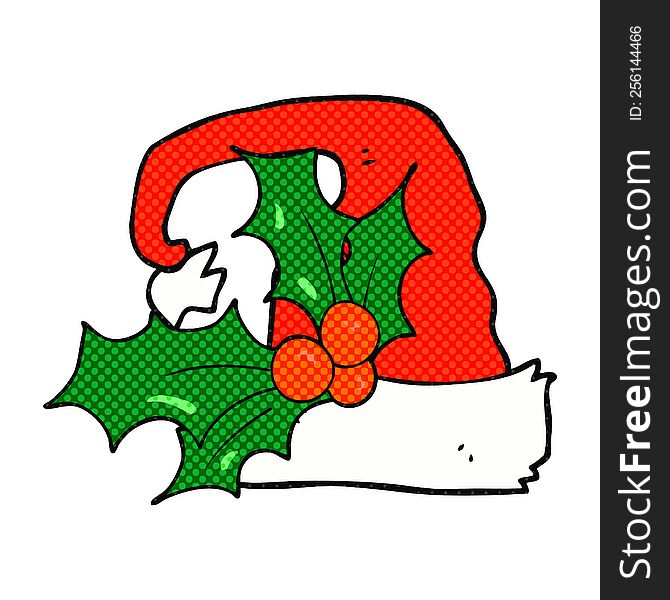 cartoon christmas holly hat