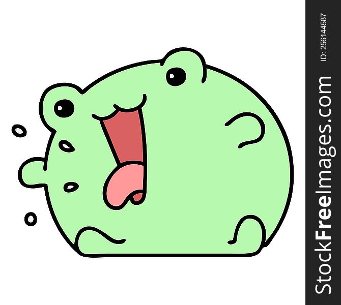 cartoon of a funny happy frog