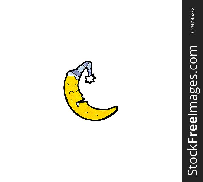 Cartoon Sleeping Moon