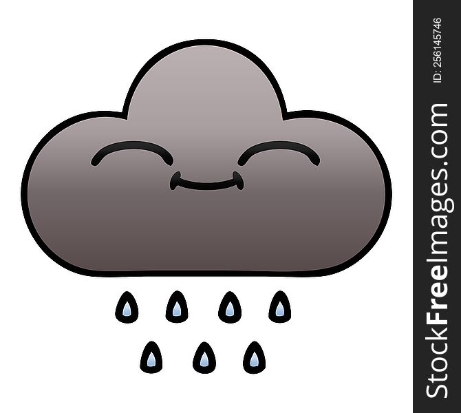 gradient shaded cartoon of a storm rain cloud