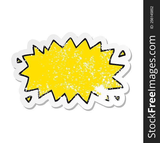 distressed sticker of a cartoon explosion symbol