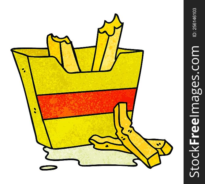 quirky hand drawn cartoon french fries