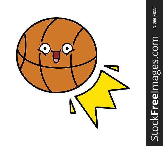 cute cartoon of a basketball. cute cartoon of a basketball