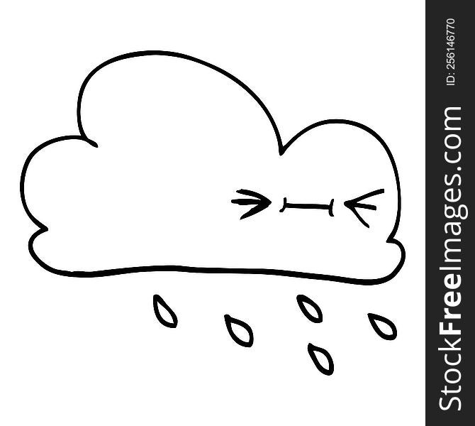 line drawing cartoon expressive weather cloud