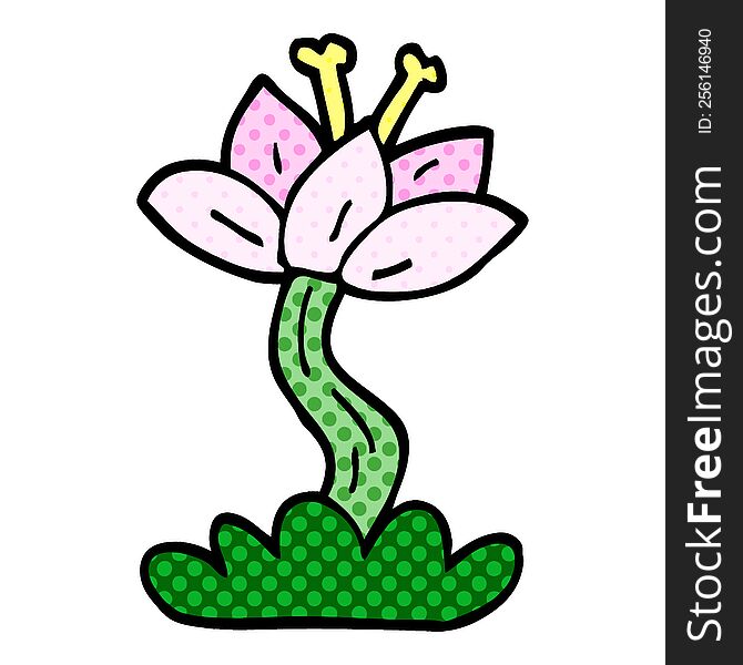 Cartoon Doodle Lilly Flower